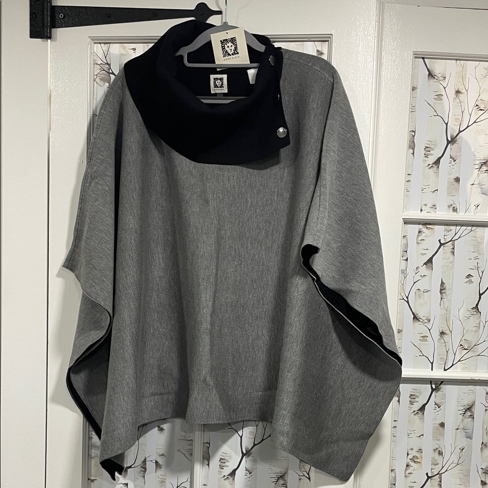 Anne Klein Black Knit poncho